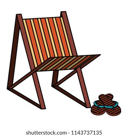 beach chair with flip flops