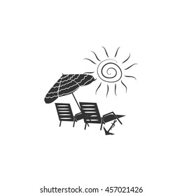 Beach chair icon