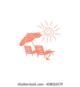 Beach chair icon