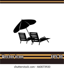 Beach chair icon
