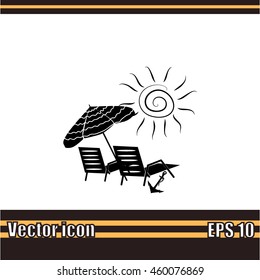 Beach chair icon