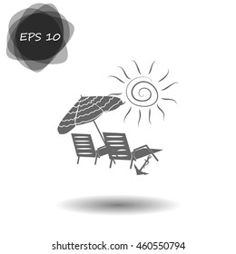 Beach chair icon
