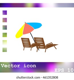 Beach chair icon