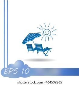 Beach chair icon