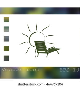 Beach chair icon