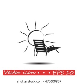 Beach chair icon