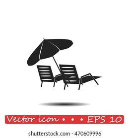 Beach chair icon