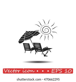 Beach chair icon
