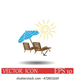 Beach chair icon