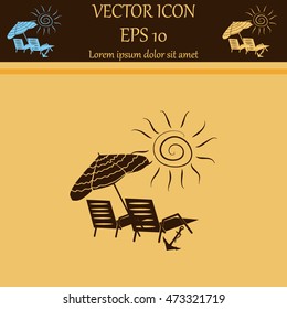 Beach chair icon