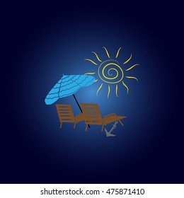 Beach chair icon