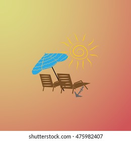 Beach chair icon