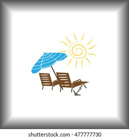 Beach chair icon