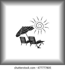 Beach chair icon