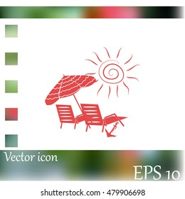 Beach chair icon