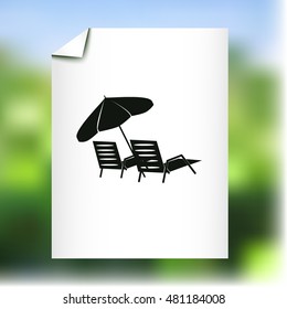 Beach chair icon