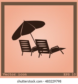 Beach chair icon