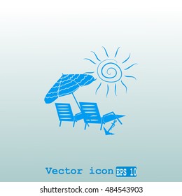 Beach chair icon