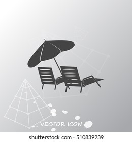 Beach chair icon