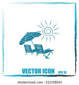 Beach chair icon