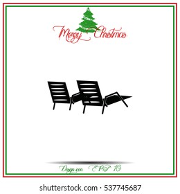 Beach chair icon
