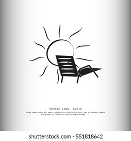Beach chair icon