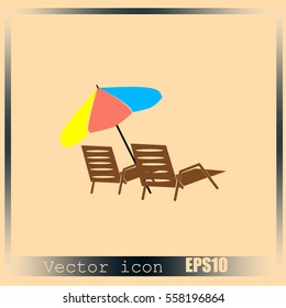 Beach chair icon