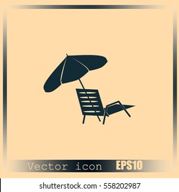 Beach chair icon