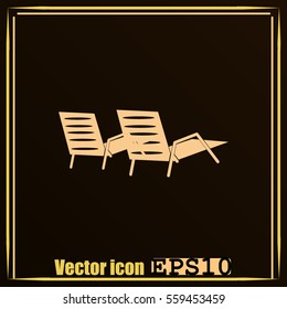 Beach chair icon
