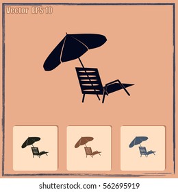 Beach chair icon
