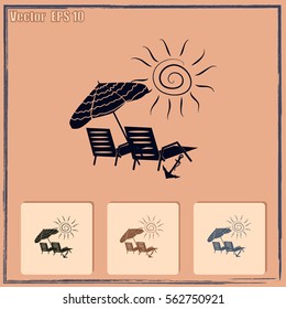 Beach chair icon