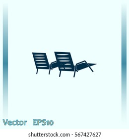 Beach chair icon