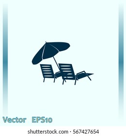 Beach chair icon