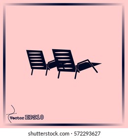Beach chair icon