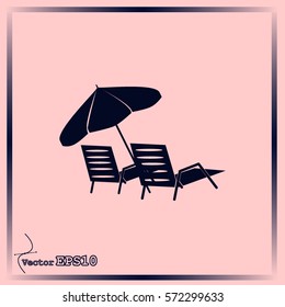 Beach chair icon
