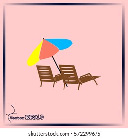 Beach chair icon