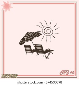 Beach chair icon