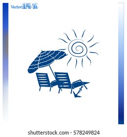 Beach chair icon