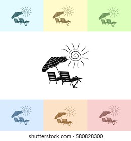 Beach chair icon