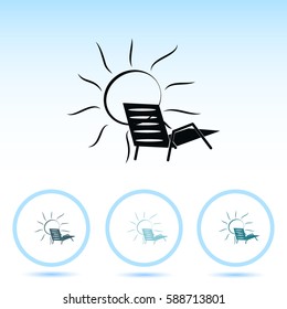 Beach chair icon