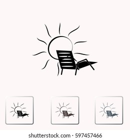 Beach chair icon