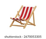 Beach chair icon 3d render concept of Beach Chair for summer vacation, holiday travel sea beach chair icon vector illustration