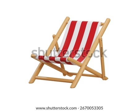 Beach chair icon 3d render concept of Beach Chair for summer vacation, holiday travel sea beach chair icon vector illustration