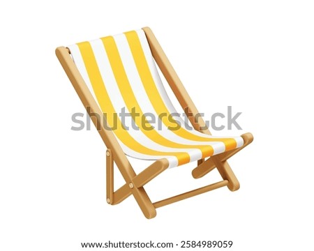 beach chair icon 3d. Striped Wooden Beach Chair icon illustration 3d