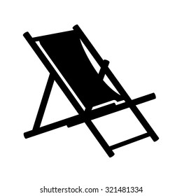 beach chair icon - beach chaise longue