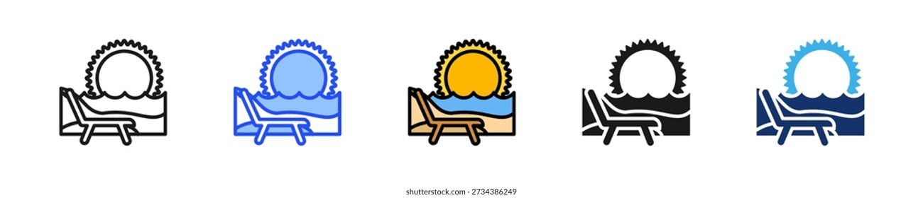 Beach Chair Icon Collection With Multiple Styles