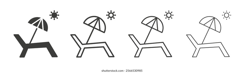 Beach chair icon collection for website design, app, UI design.