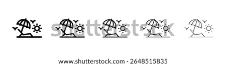 Beach chair icon filled flat sign concept for web design.