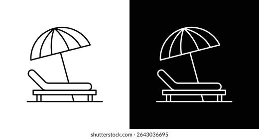 Beach chair icon Flat style logo vector. perfect for UI designs