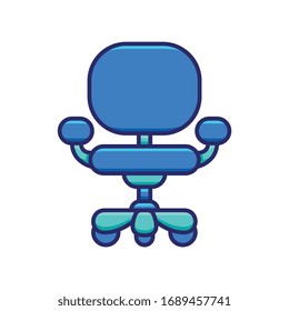 Icono de la silla de playa. Ilustración de elemento gráfico con estilo diferente en fondo blanco. Ilustración vectorial. 